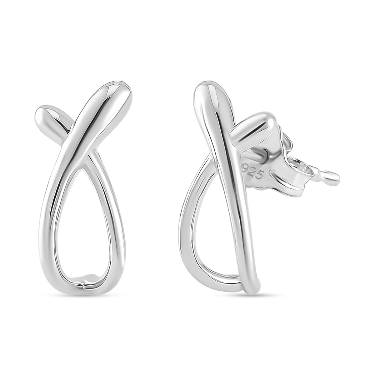 Lucy Q Drip Collection - Stud Push Back Earrings In Rhodium Overlay Sterling Silver 8085939 0