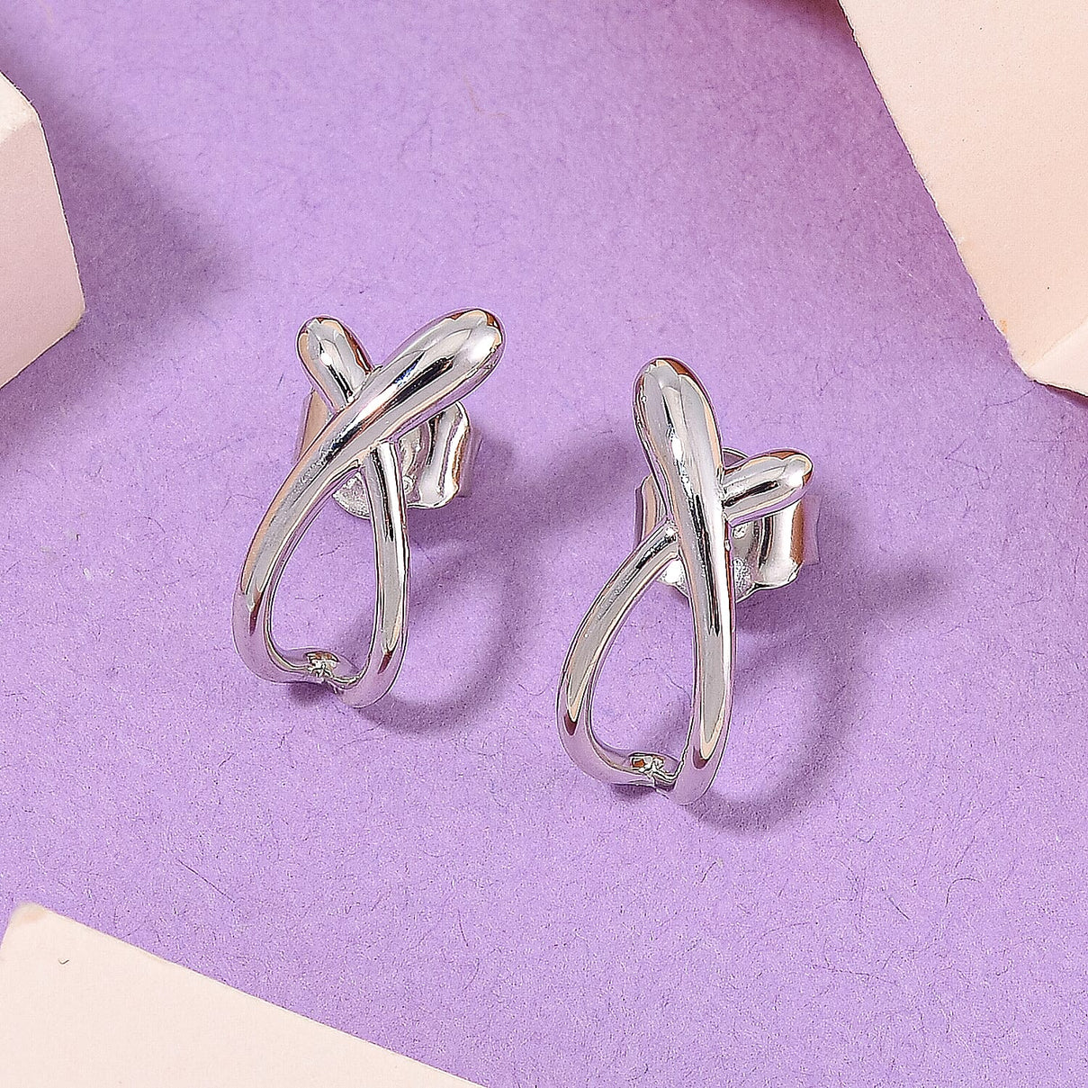 Lucy Q Drip Collection - Stud Push Back Earrings In Rhodium Overlay Sterling Silver 8085939 2