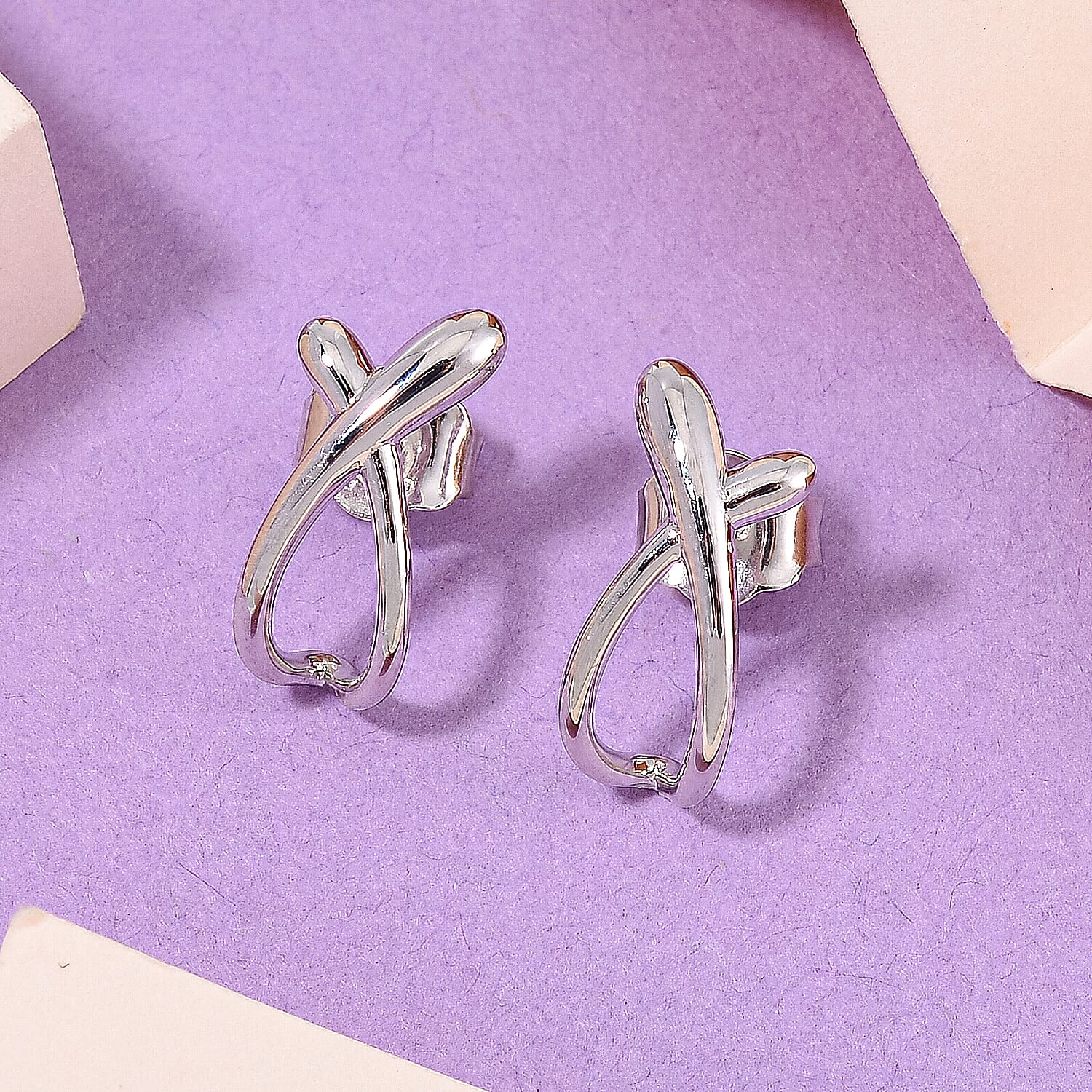 Lucy Q Drip Collection - Stud Push Back Earrings In Rhodium Overlay Sterling Silver 8085939 2