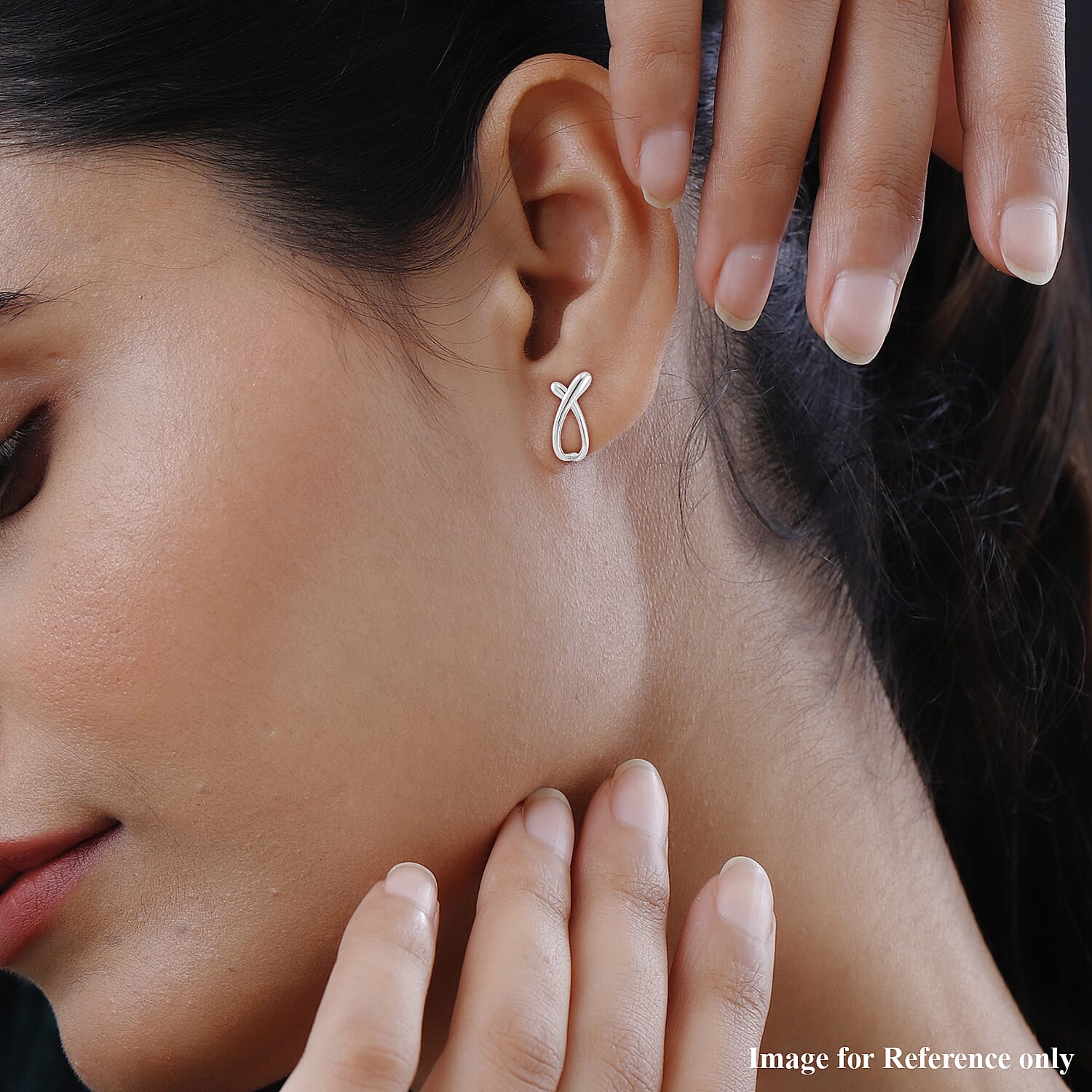 Lucy Q Drip Collection - Stud Push Back Earrings In Rhodium Overlay Sterling Silver 8085939 3