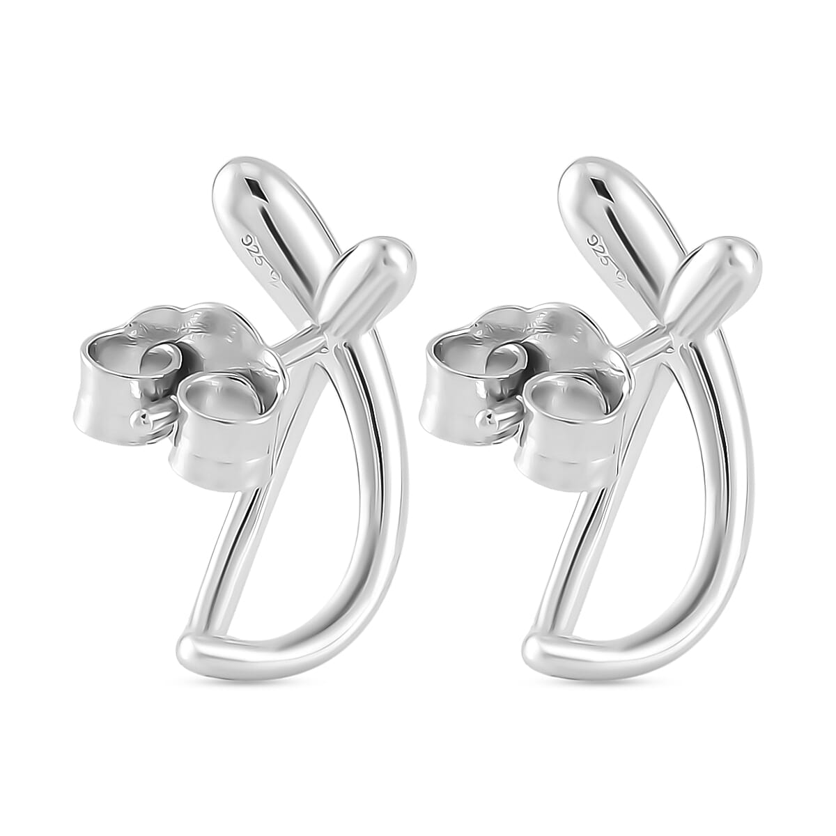 Lucy Q Drip Collection - Stud Push Back Earrings In Rhodium Overlay Sterling Silver 8085939 5