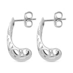 Lucy Q Air Drip Collection - Stud Push Back Earrings in Rhodium Overlay Sterling Silver