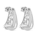 Lucy Q Air Drip Collection - Stud Push Back Earrings in Rhodium Overlay Sterling Silver