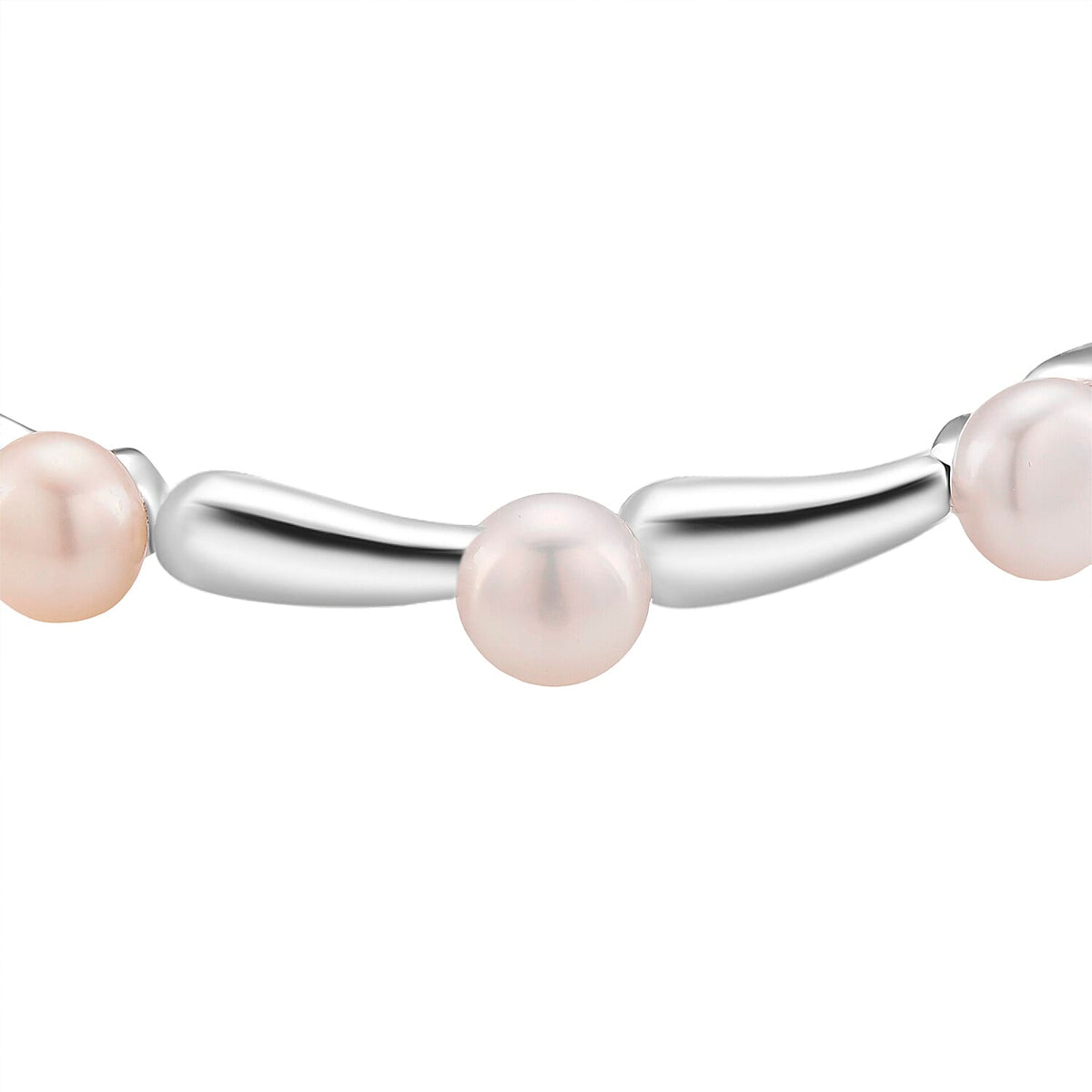 Lucy Q Pearl Drop Collection - White Fresh Water Pearl Bracelet (Size - 7) in Rhodium Overlay Sterling Silver 30.00 Ct. 8108253 3