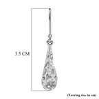 LucyQ - Air Drip Collection White Zircon Earring with Hook in Rhodium Overlay Sterling Silver 1.32 Ct.