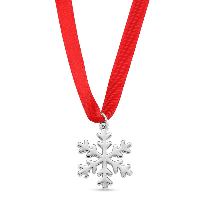 Lucy Q - Snowflake Bauble Collection Pendant with Red Ribbon 8283764 1