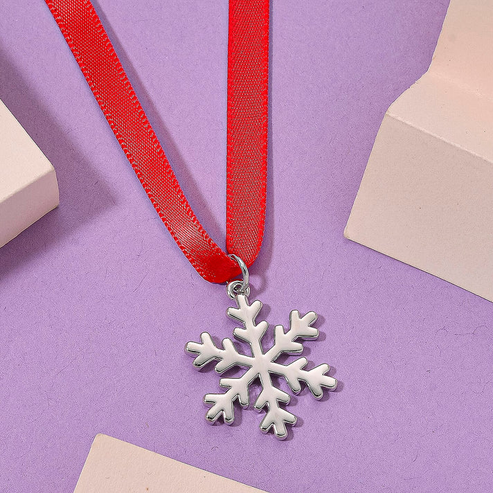 Lucy Q - Snowflake Bauble Collection Pendant with Red Ribbon 8283764 2