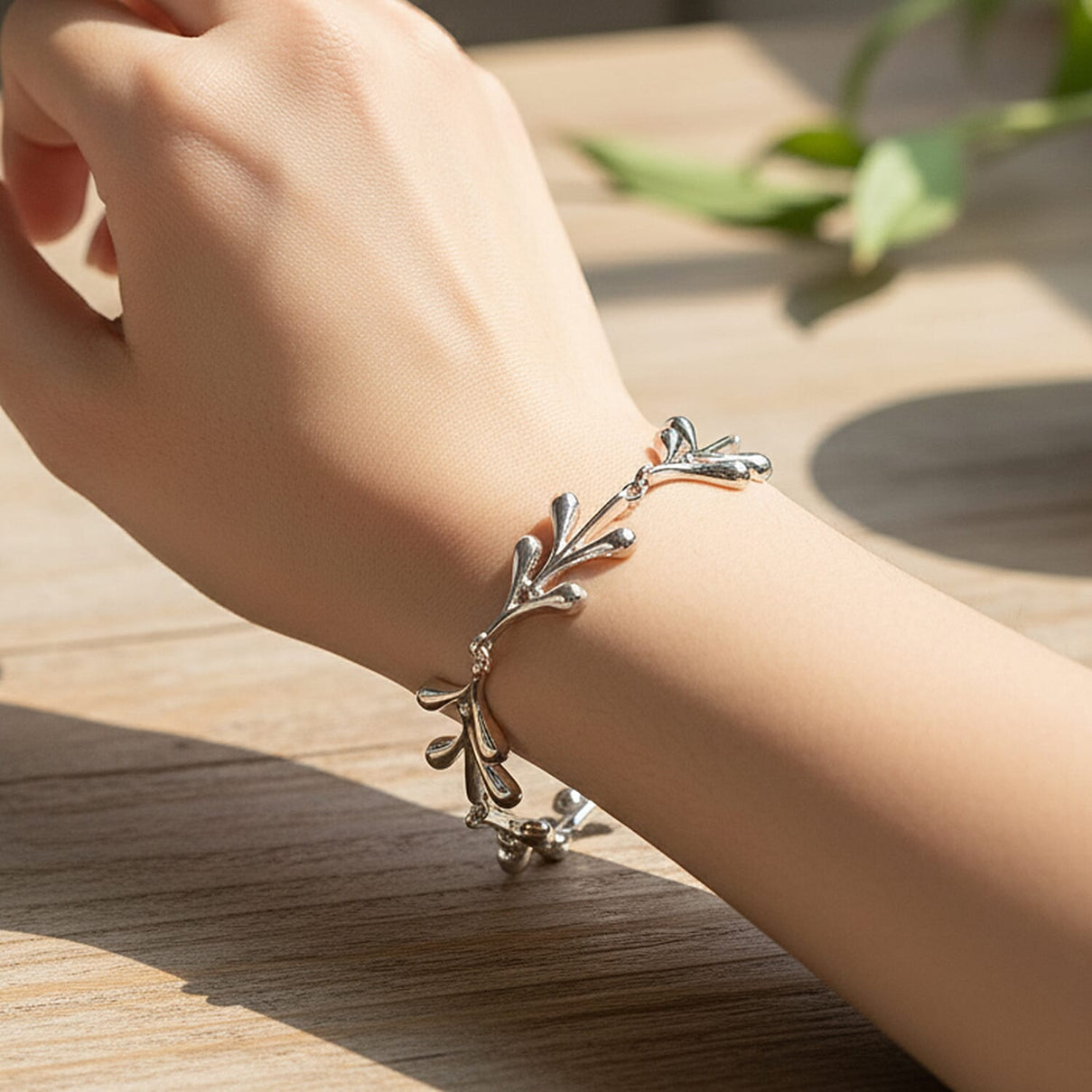 Lucy Q-Drop Collection Rhodium Overlay Sterling Silver Splash Bracelet (Size 7 - 1 Ext), Silver Wt. 13.00 Gms. 8286573 3