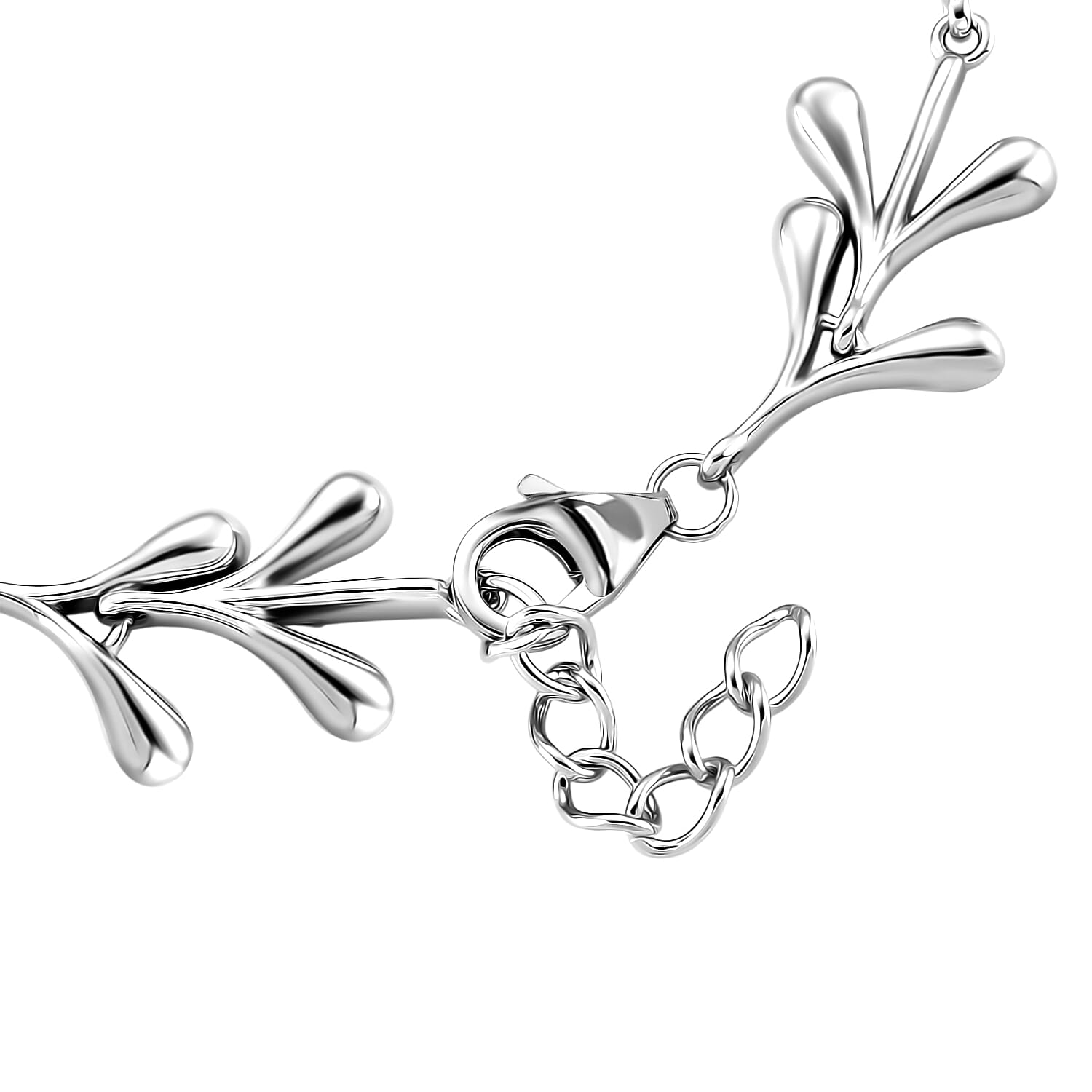 Lucy Q-Drop Collection Rhodium Overlay Sterling Silver Splash Bracelet (Size 7 - 1 Ext), Silver Wt. 13.00 Gms. 8286573 5