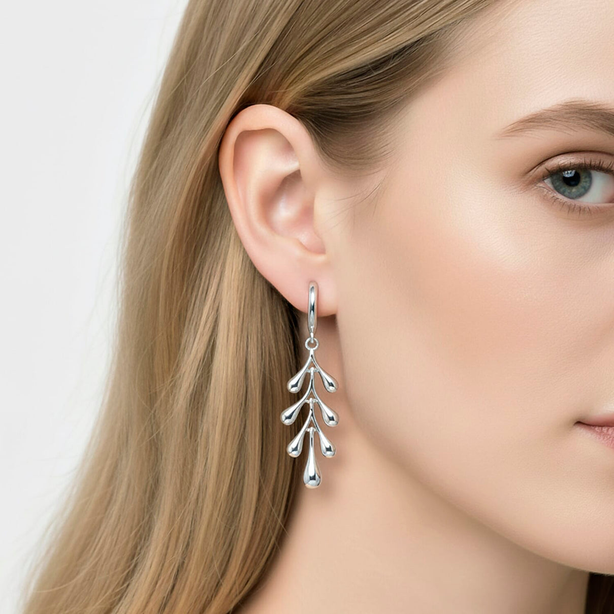 Lucy Q-Drop Collection Rhodium Overlay Sterling Silver Splash Earring with Lever Back, Silver Wt. 5.00 Gms. 8286533 3