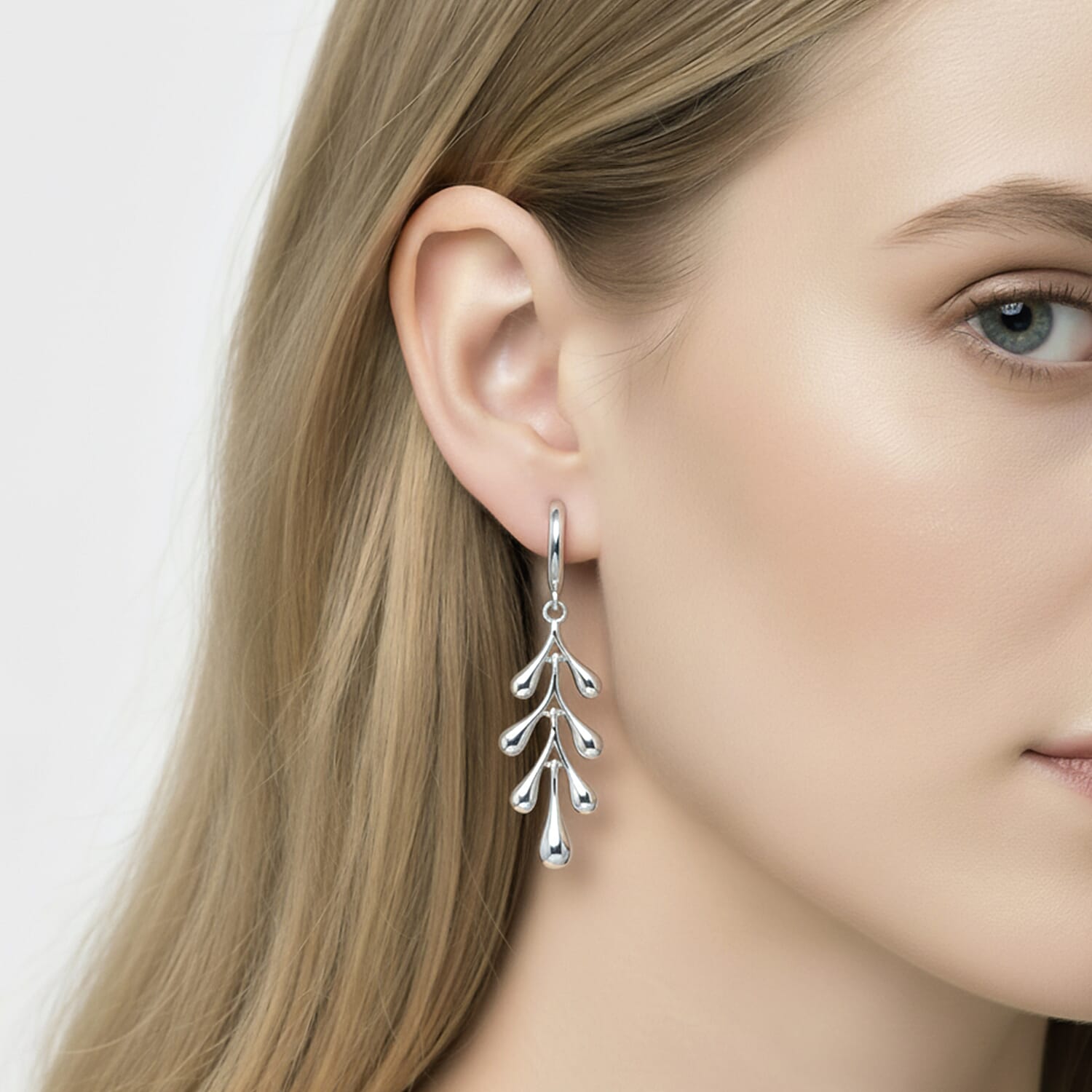 Lucy Q-Drop Collection Rhodium Overlay Sterling Silver Splash Earring with Lever Back, Silver Wt. 5.00 Gms. 8286533 3