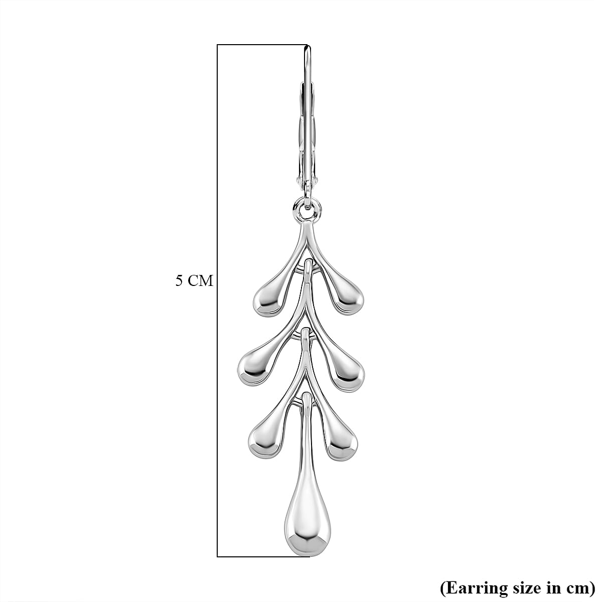 Lucy Q-Drop Collection Rhodium Overlay Sterling Silver Splash Earring with Lever Back, Silver Wt. 5.00 Gms. 8286533 5