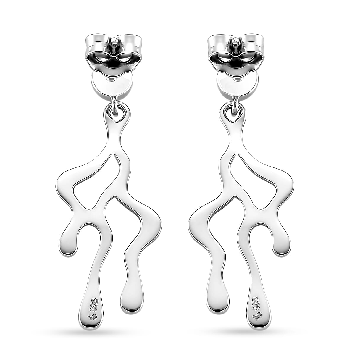 Lucy Q-Drop Collection Rhodium Overlay Sterling Silver Drip Earring with Push back, Silver Wt. 6.00 Gms. 8282550 4