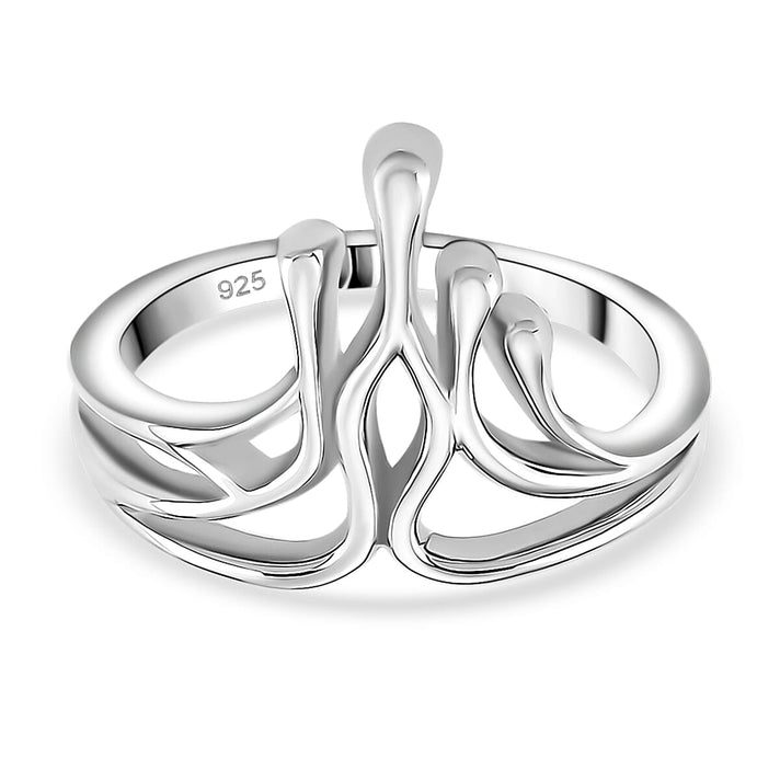 Lucy Q-Drop Collection Rhodium Overlay Sterling Silver Drip Ring, Silver Wt. 4.70 Gms. 8282524 1
