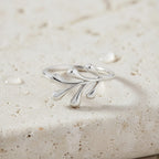 Lucy Q-Drop Collection Rhodium Overlay Sterling Silver Splash Ring