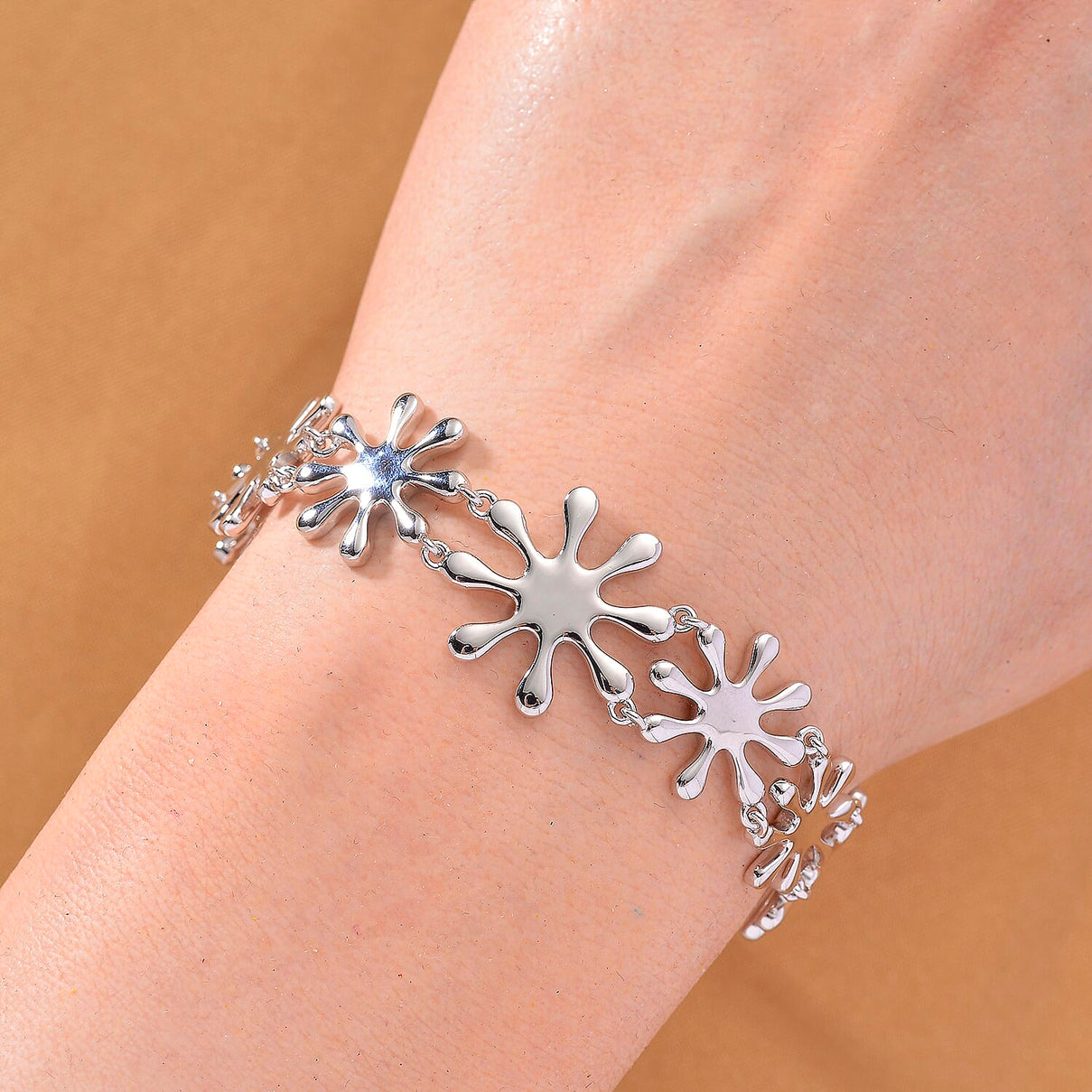 LucyQ Splash Collection - Rhodium Overlay Sterling Silver Bracelet (Size 7 - 1.5 Ext), Silver Wt. 21.50 Gms. 8204240 2