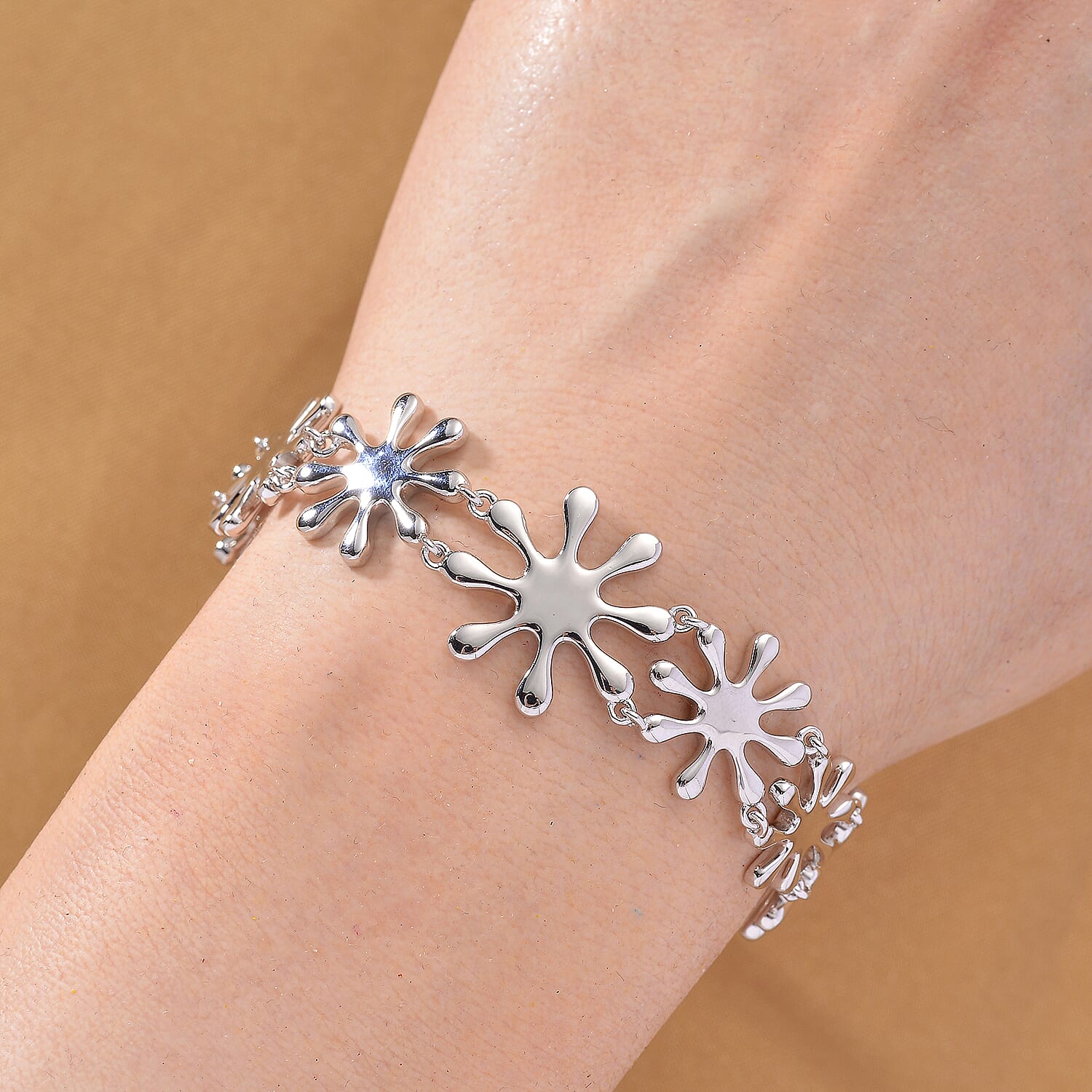 LucyQ Splash Collection - Rhodium Overlay Sterling Silver Bracelet (Size 7 - 1.5 Ext), Silver Wt. 21.50 Gms. 8204240 2