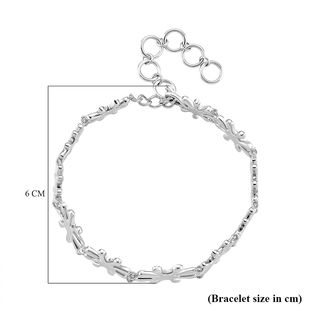LucyQ Splash Collection - Rhodium Overlay Sterling Silver Bracelet (Size 7 - 1.5 Ext), Silver Wt. 21.50 Gms. 8204240 5