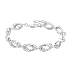 LucyQ Flame Collection - Rhodium Overlay Sterling Silver Bracelet (Size 7 - 1 Ext), Silver Wt. 11.55 Gms.