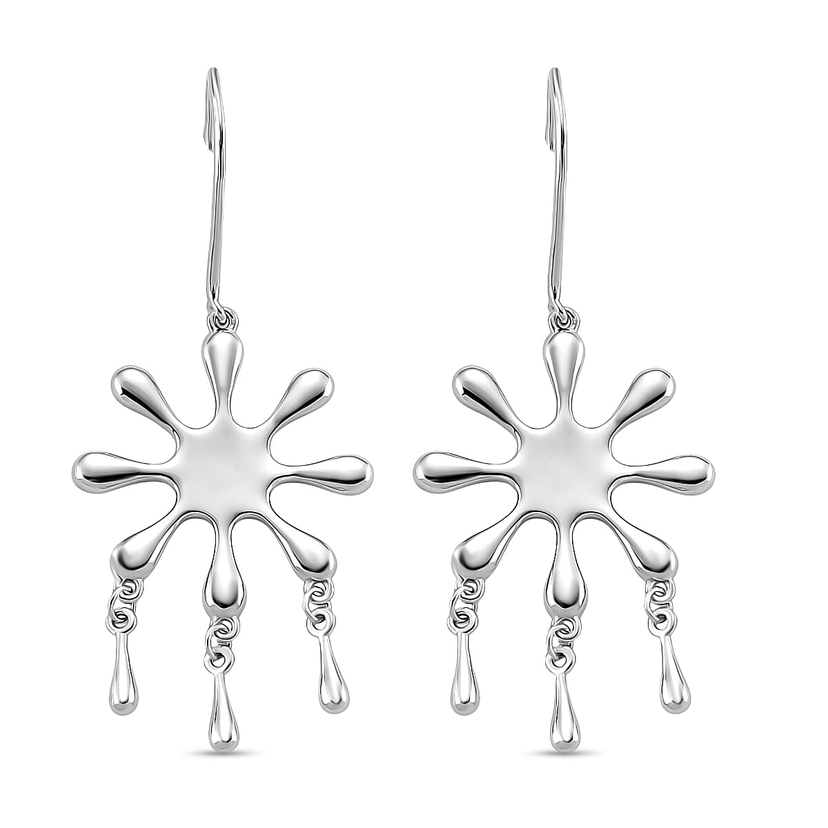 LucyQ Splash Collection - Rhodium Overlay Sterling Silver Earring with Hook, Silver Wt. 5.25 Gms. 8204224 0
