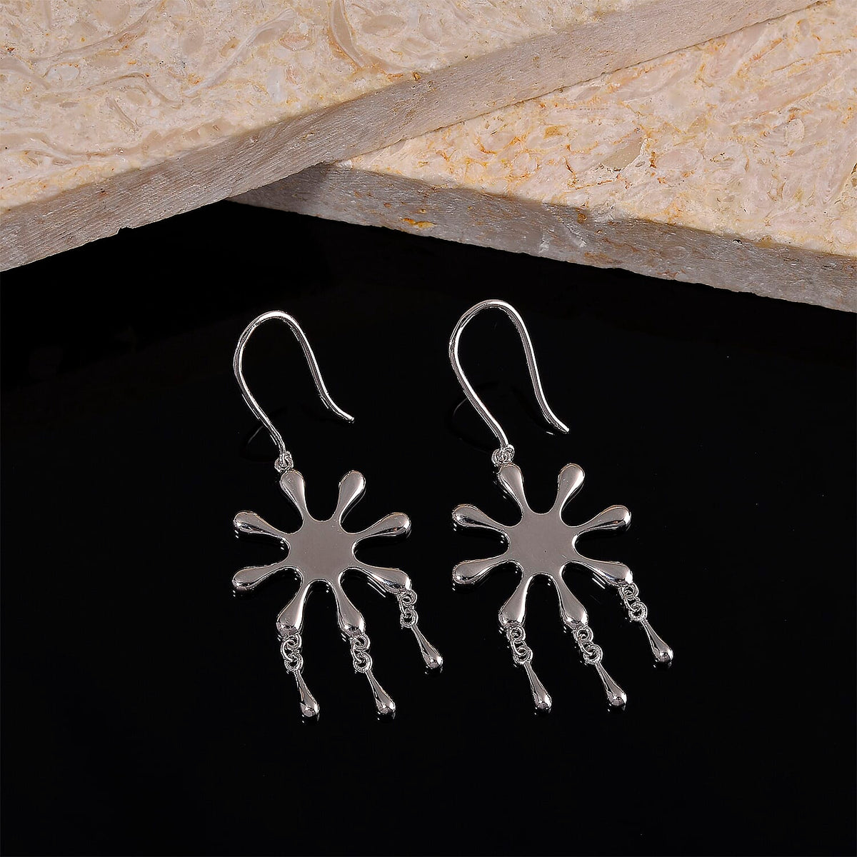 LucyQ Splash Collection - Rhodium Overlay Sterling Silver Earring with Hook, Silver Wt. 5.25 Gms. 8204224 2