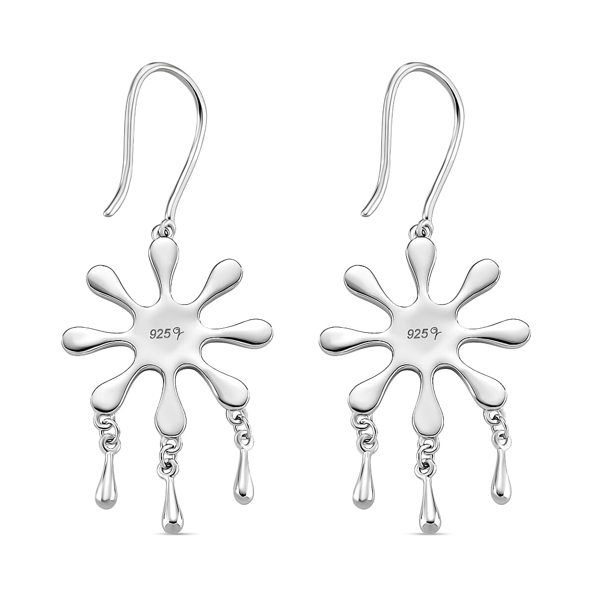 LucyQ Splash Collection - Rhodium Overlay Sterling Silver Earring with Hook, Silver Wt. 5.25 Gms. 8204224 4