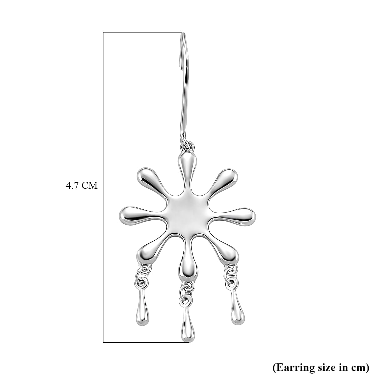 LucyQ Splash Collection - Rhodium Overlay Sterling Silver Earring with Hook, Silver Wt. 5.25 Gms. 8204224 5