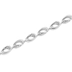 LucyQ Flame Collection - Rhodium Overlay Sterling Silver Station Necklace (Size 16 - 4 Ext), Silver Wt. 33.30 Gms.