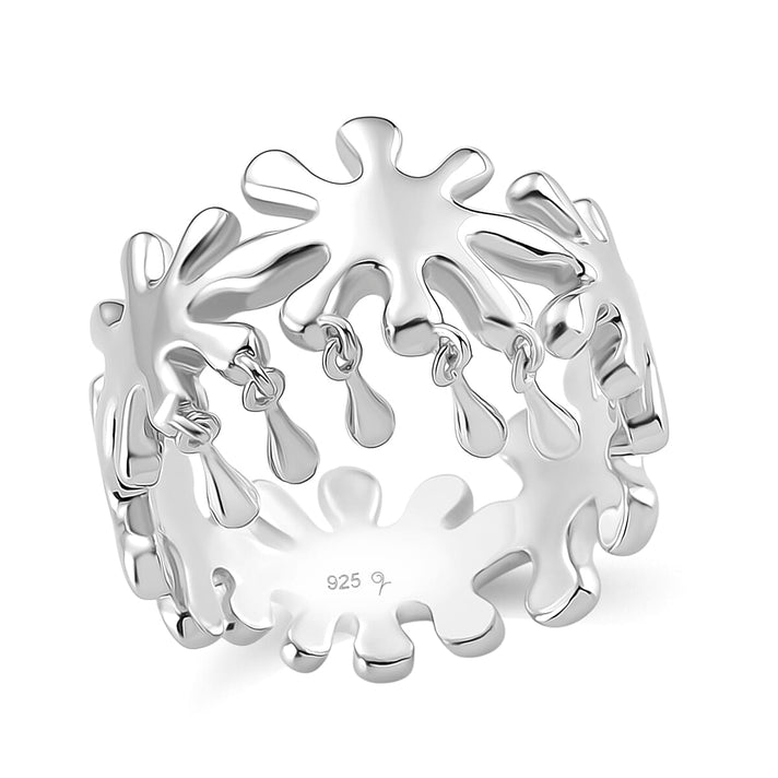 LucyQ Splash Collection - Rhodium Overlay Sterling Silver Ring, Silver Wt. 6.10 Gms. 8204193 1