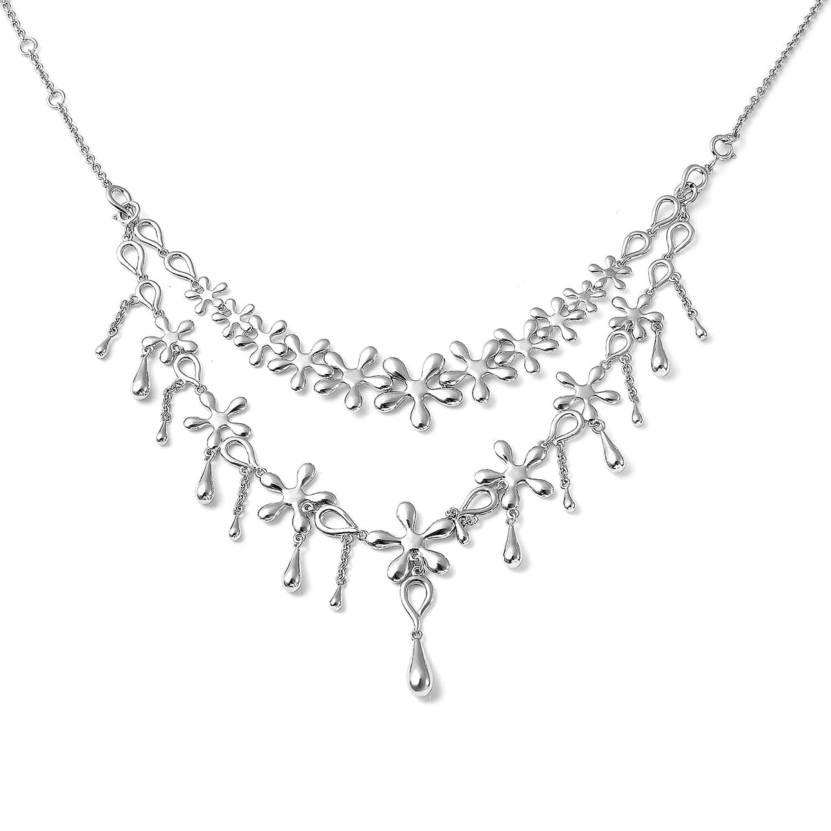 Lucy Q Multi Splash Collection - 5 in 1 Rhodium Overlay Sterling Silver Bracelet or (Necklace Size - 20) 3883823 0