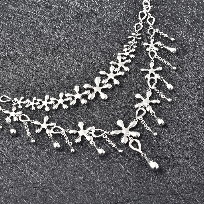Lucy Q Multi Splash Collection - 5 in 1 Rhodium Overlay Sterling Silver Bracelet or (Necklace Size - 20) 3883823 2