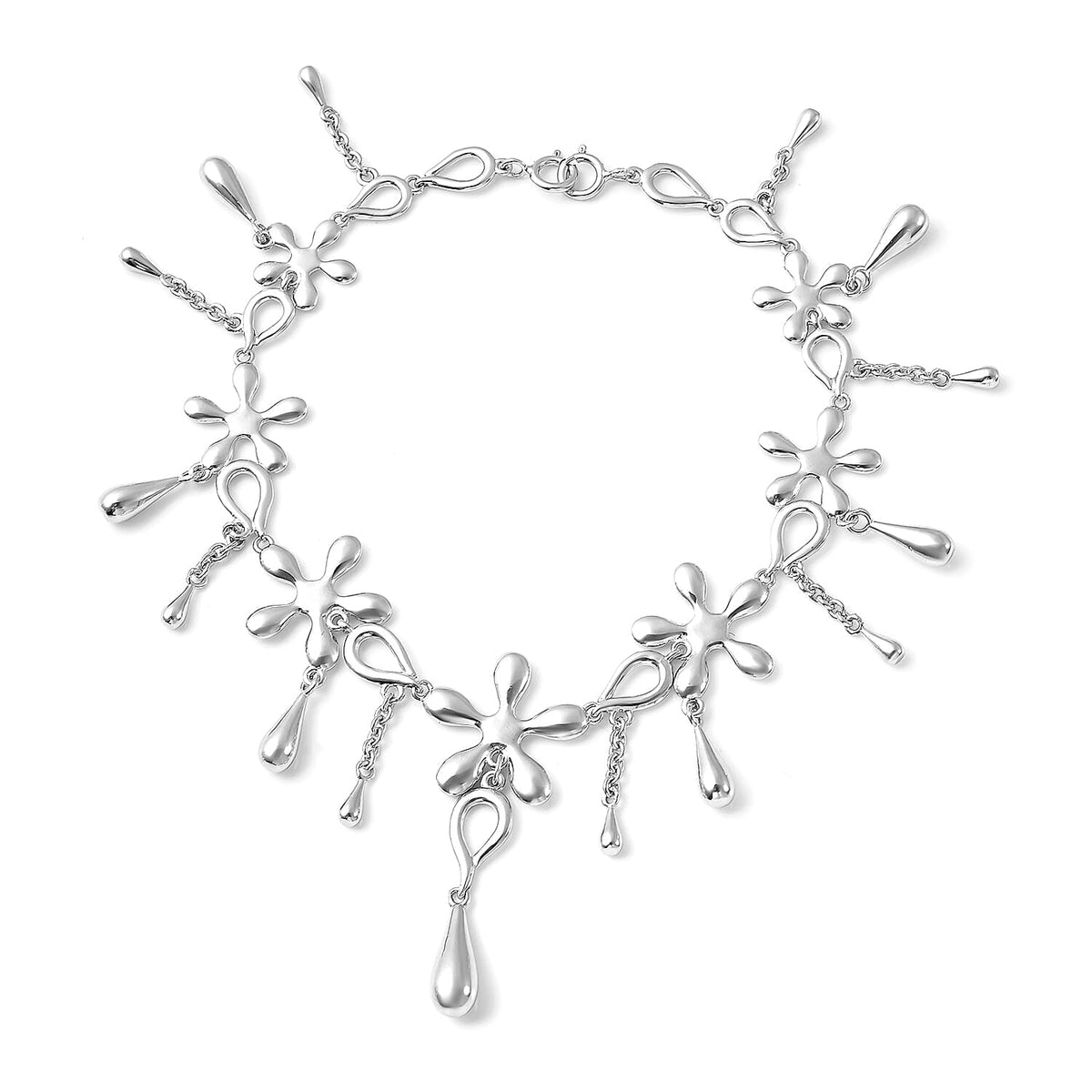 Lucy Q Multi Splash Collection - 5 in 1 Rhodium Overlay Sterling Silver Bracelet or (Necklace Size - 20) 3883823 5