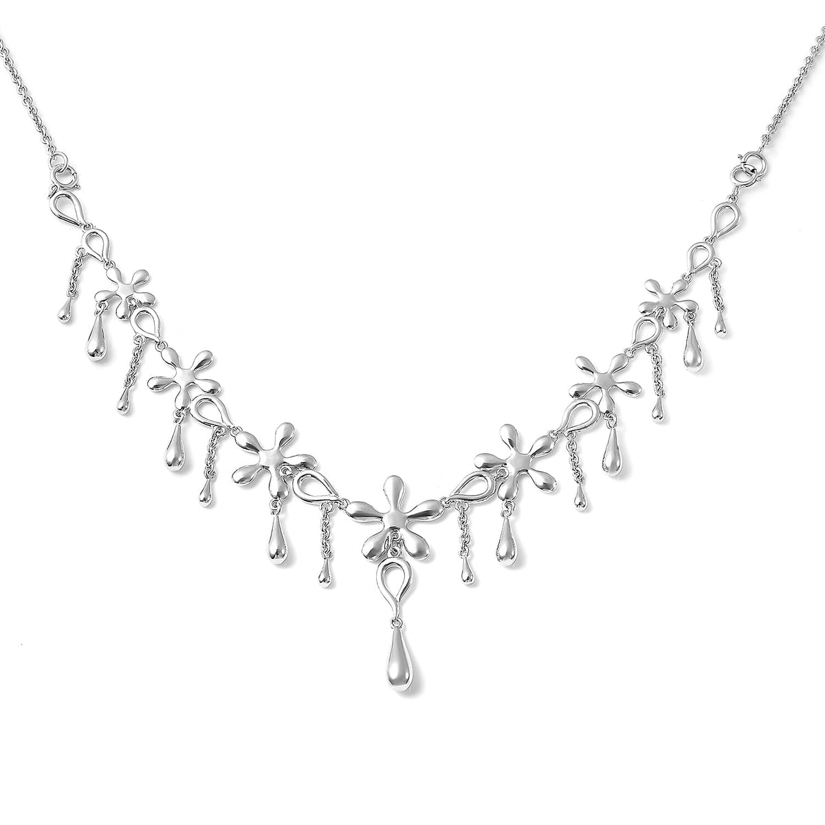 Lucy Q Multi Splash Collection - 5 in 1 Rhodium Overlay Sterling Silver Bracelet or (Necklace Size - 20) 3883823 6