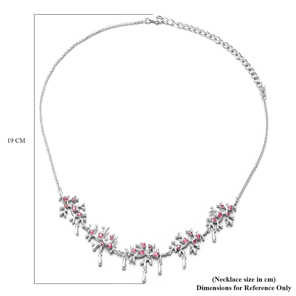 Lucy Q Splash Collection - Fissure Filled Ruby Necklace Size-16 in Rhodium Plated Sterling Silver 2.56 Ct. Silver Wt. 18.34 gms 3879326 5