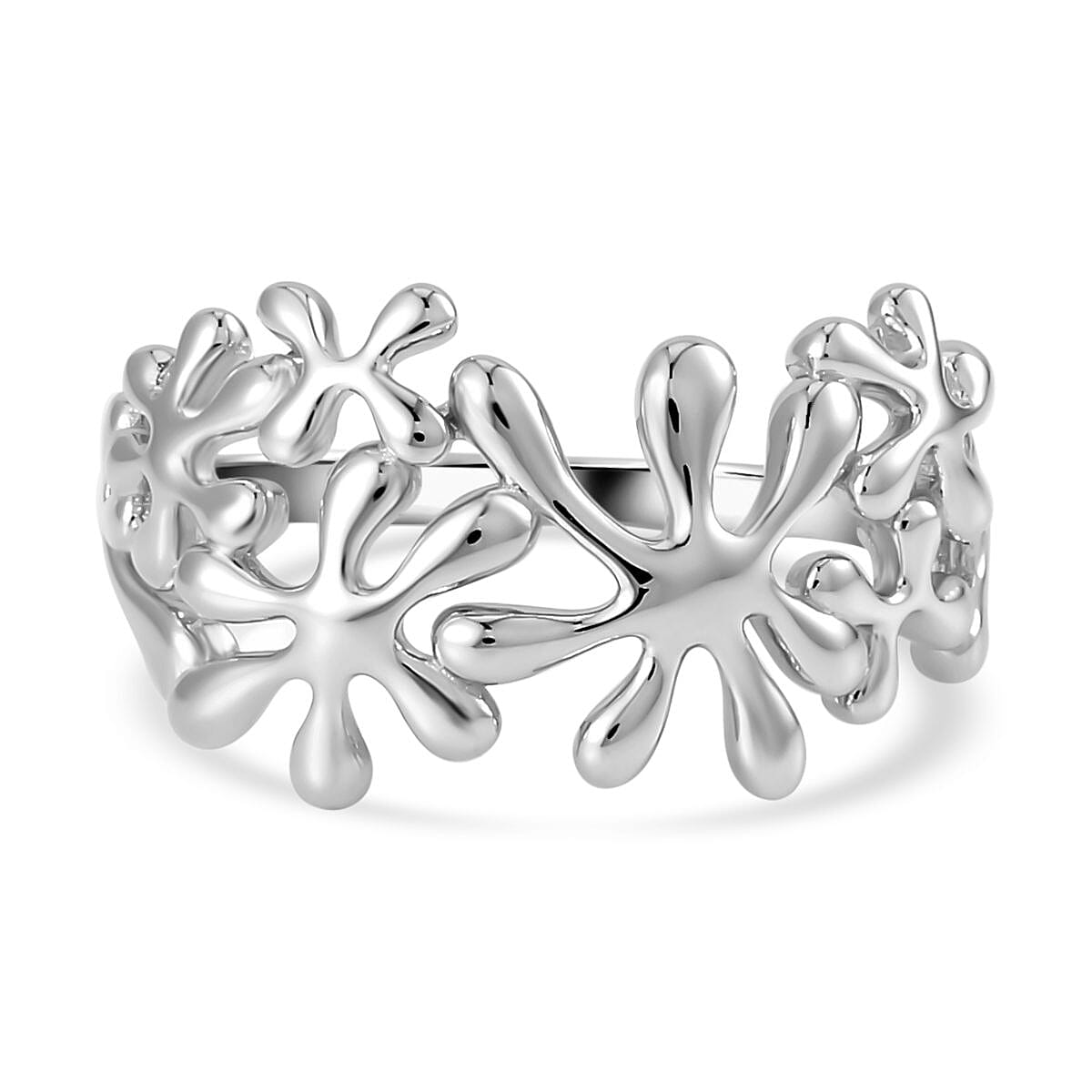 Lucy Q Splash Collection - Rhodium Overlay Sterling Silver Ring 7533225 2