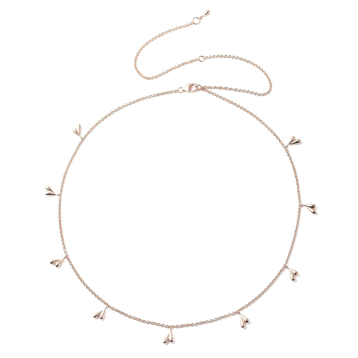 Lucy Q Tears Collection - 18K Vermeil Rose Gold Overlay Sterling Silver Necklace ( Size 18/22/26) with Lobster Clasp, Silver Wt 10.50 Gms 3881043 0