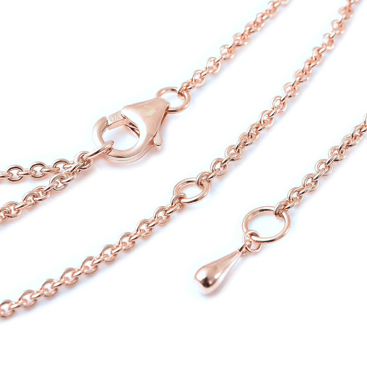 Lucy Q Tears Collection - 18K Vermeil Rose Gold Overlay Sterling Silver Necklace ( Size 18/22/26) with Lobster Clasp, Silver Wt 10.50 Gms 3881043 3