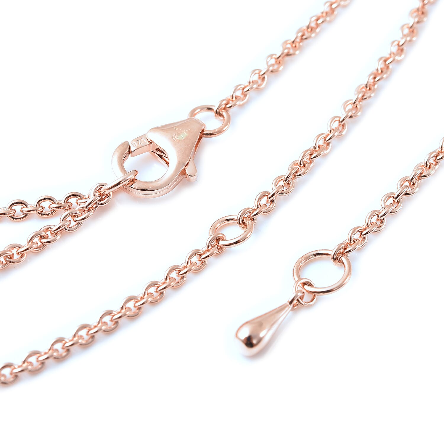 Lucy Q Tears Collection - 18K Vermeil Rose Gold Overlay Sterling Silver Necklace ( Size 18/22/26) with Lobster Clasp, Silver Wt 10.50 Gms 3881043 3