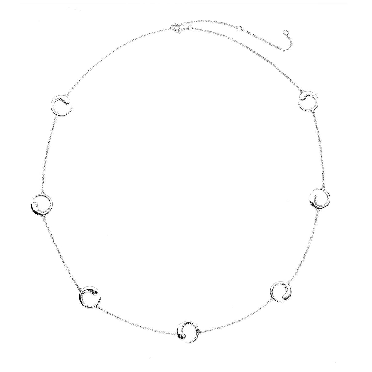 Lucy Q Wave Collection - Rhodium Overlay Sterling Silver Necklace (Size - 24,26,28 Inch), Silver Wt. 9.39 Gms 7026675 0