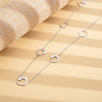 LucyQ Luna Station Necklace (Size - 24,26,28 Inch) in Sterling Silver