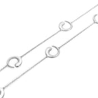 LucyQ Luna Station Necklace (Size - 24,26,28 Inch) in Sterling Silver