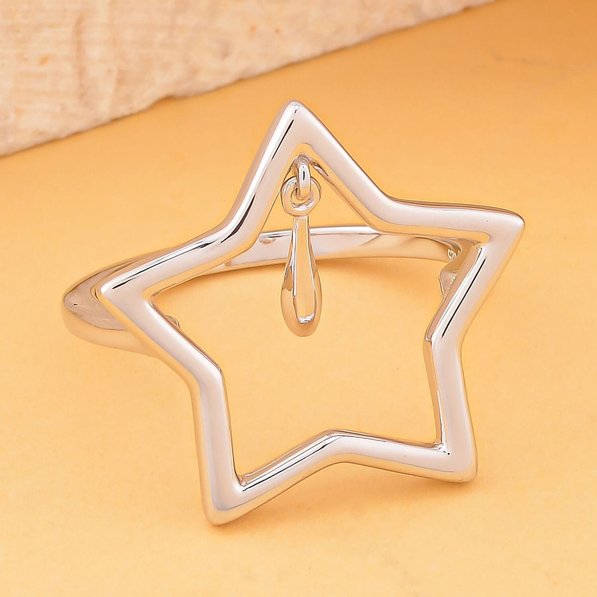 Lucy Q Constellation Collection - Rhodium Overlay Sterling Silver Star Ring 7491408 4