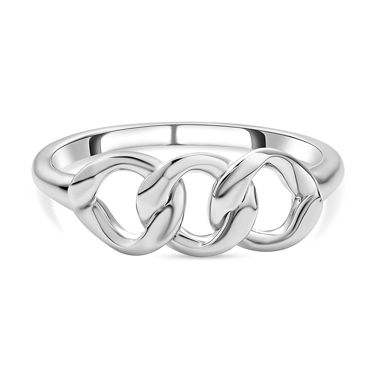 Lucy Q Curb Drop Collection - Rhodium Overlay Sterling Silver Ring 7231498 2