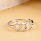 LucyQ Curb Drop Collection - Rhodium Overlay Sterling Silver Ring