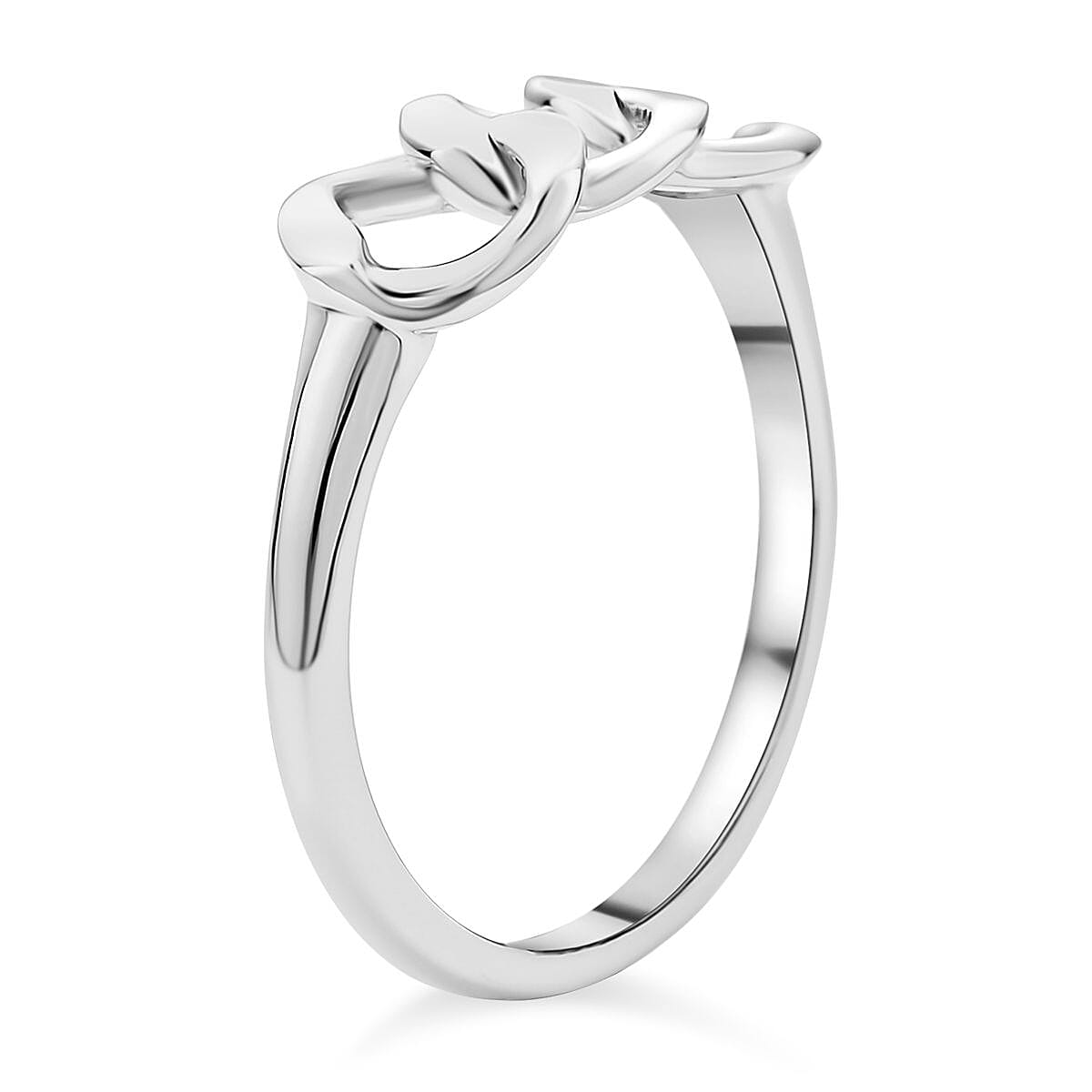 Lucy Q Curb Drop Collection - Rhodium Overlay Sterling Silver Ring 7231498 8