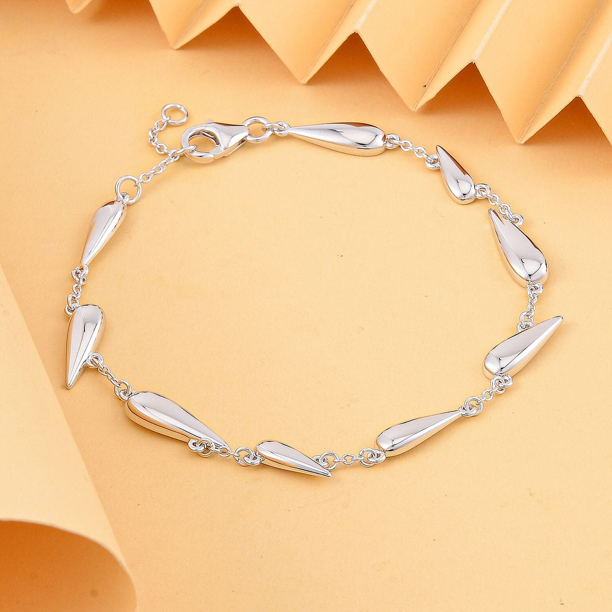 Lucy Q Drip Collection - Rhodium Overlay Sterling Silver Bracelet (Size - 8), Silver Wt. 8.60 GM 7544210 1