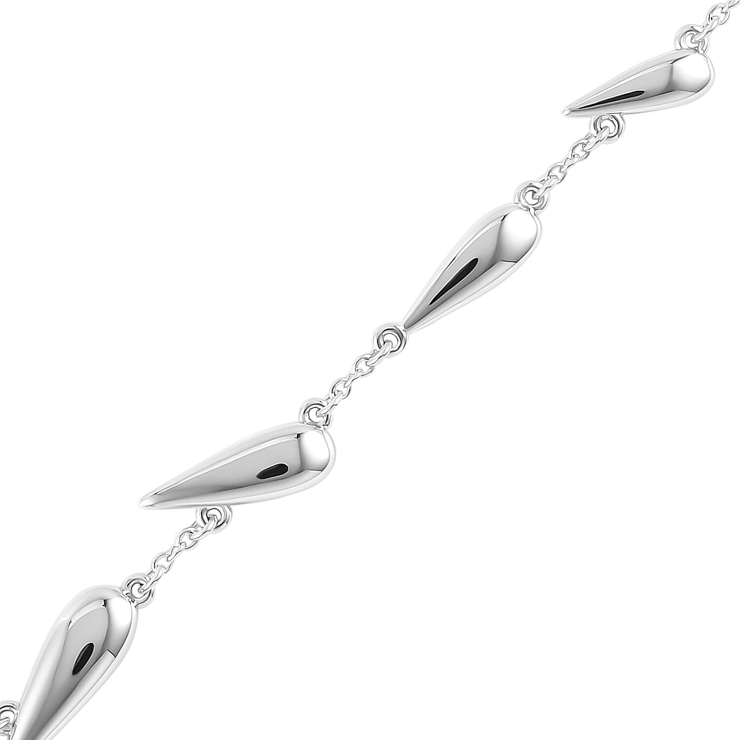 Lucy Q Drip Collection - Rhodium Overlay Sterling Silver Bracelet (Size - 8), Silver Wt. 8.60 GM 7544210 2