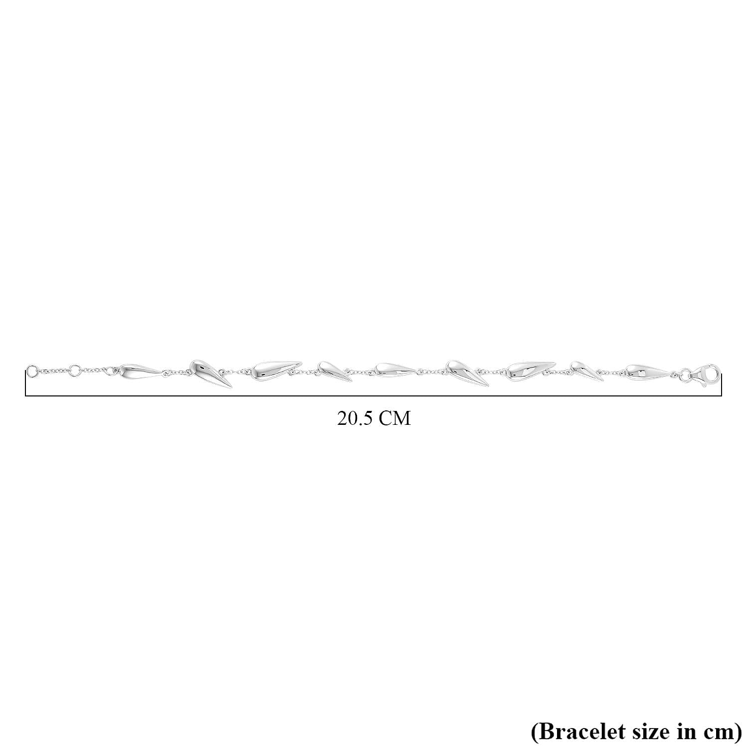 Lucy Q Drip Collection - Rhodium Overlay Sterling Silver Bracelet (Size - 8), Silver Wt. 8.60 GM 7544210 3