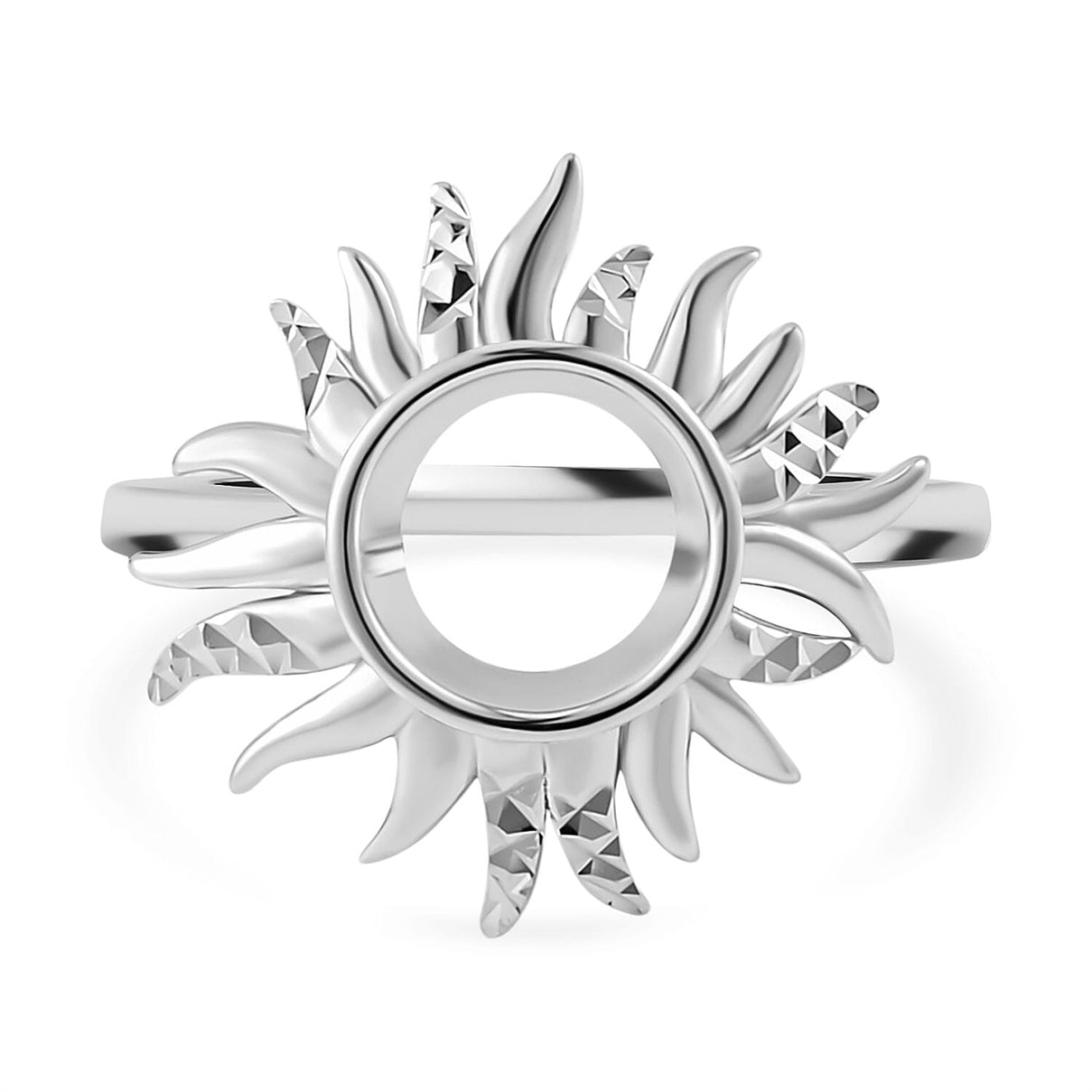 Lucy Q Flame Collection - Rhodium Overlay Sterling Silver Ring 7534917 0