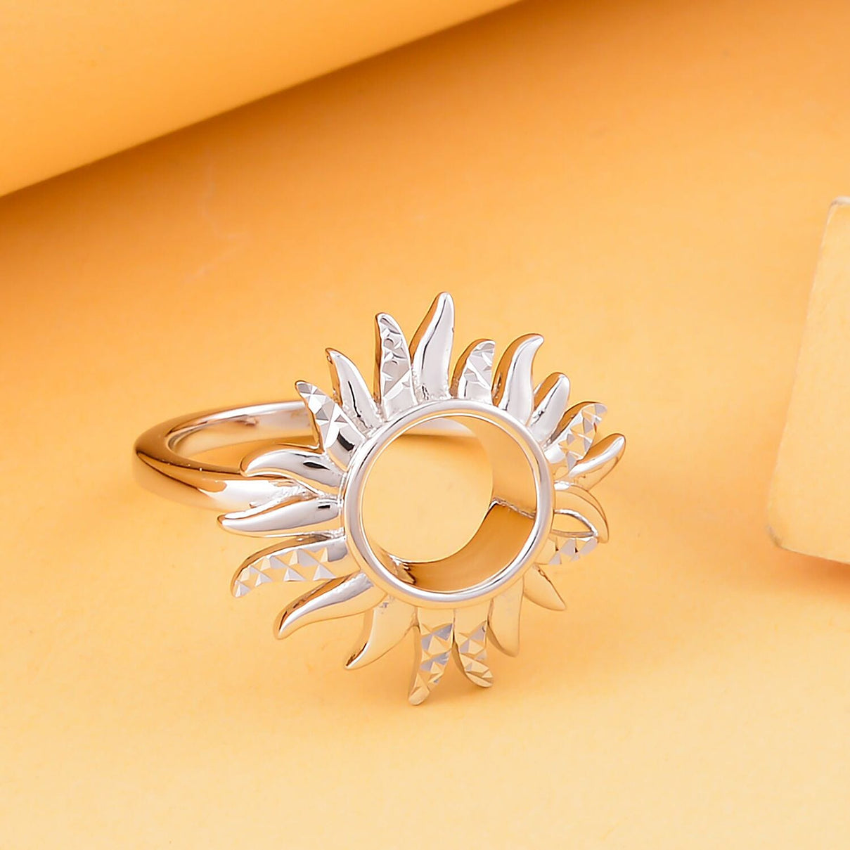 Lucy Q Flame Collection - Rhodium Overlay Sterling Silver Ring 7534917 1